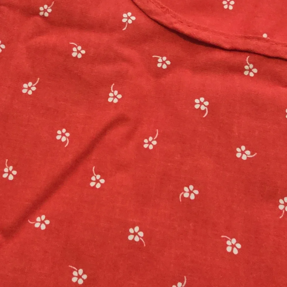 Vintage Sodahl Cottagecore Dotted Floral Red White Kitchen‎ Apron Rope String